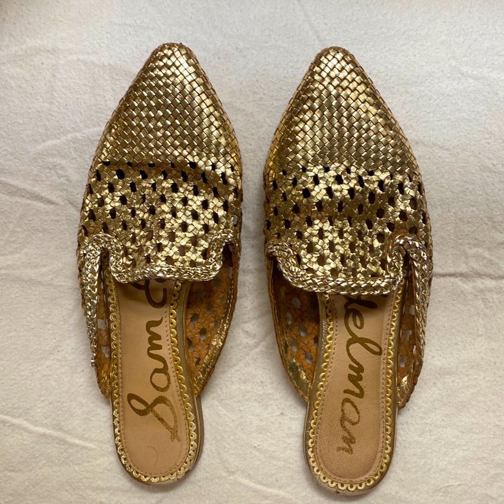 Sam Edelman - Gold Leather Navya Mules
